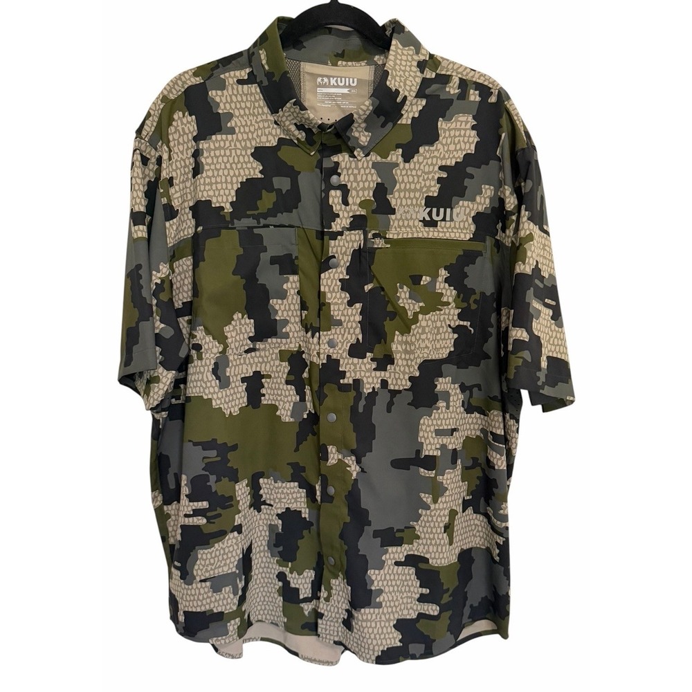 Kuiu Mesa Vented SS Snap Shirt Verde Men's Size XXL